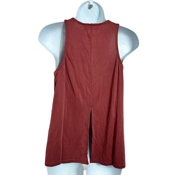 Lulus Rosella Marsala Tank Top Sz Small Sleeveless Back Slit Blouse Loose New - Picture 10 of 10